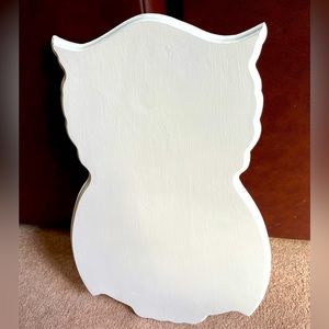 Chi Omega owl shaped board - big little - owl- sorority- white wood - new